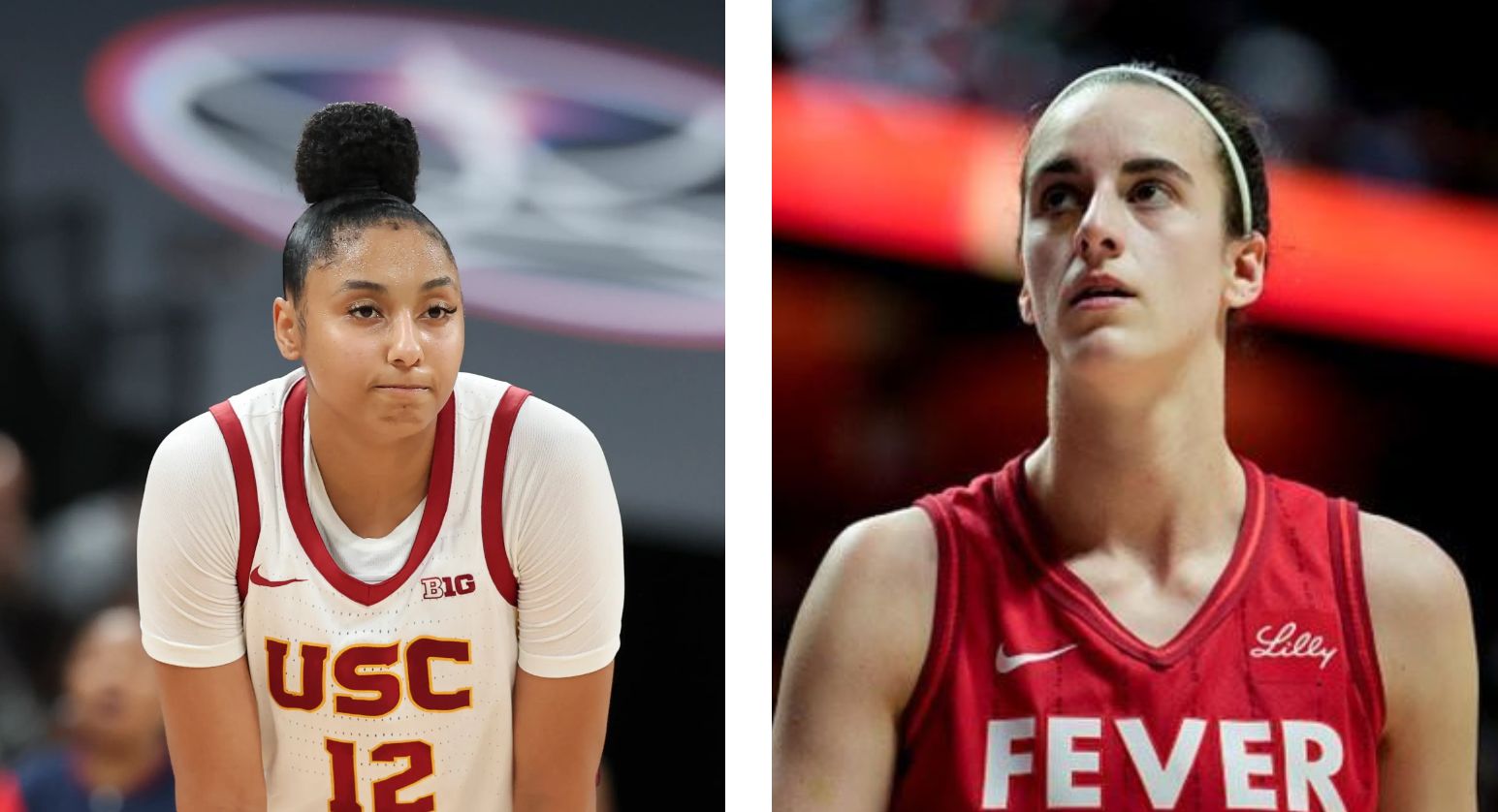 JuJu Watkins and Caitlin Clark