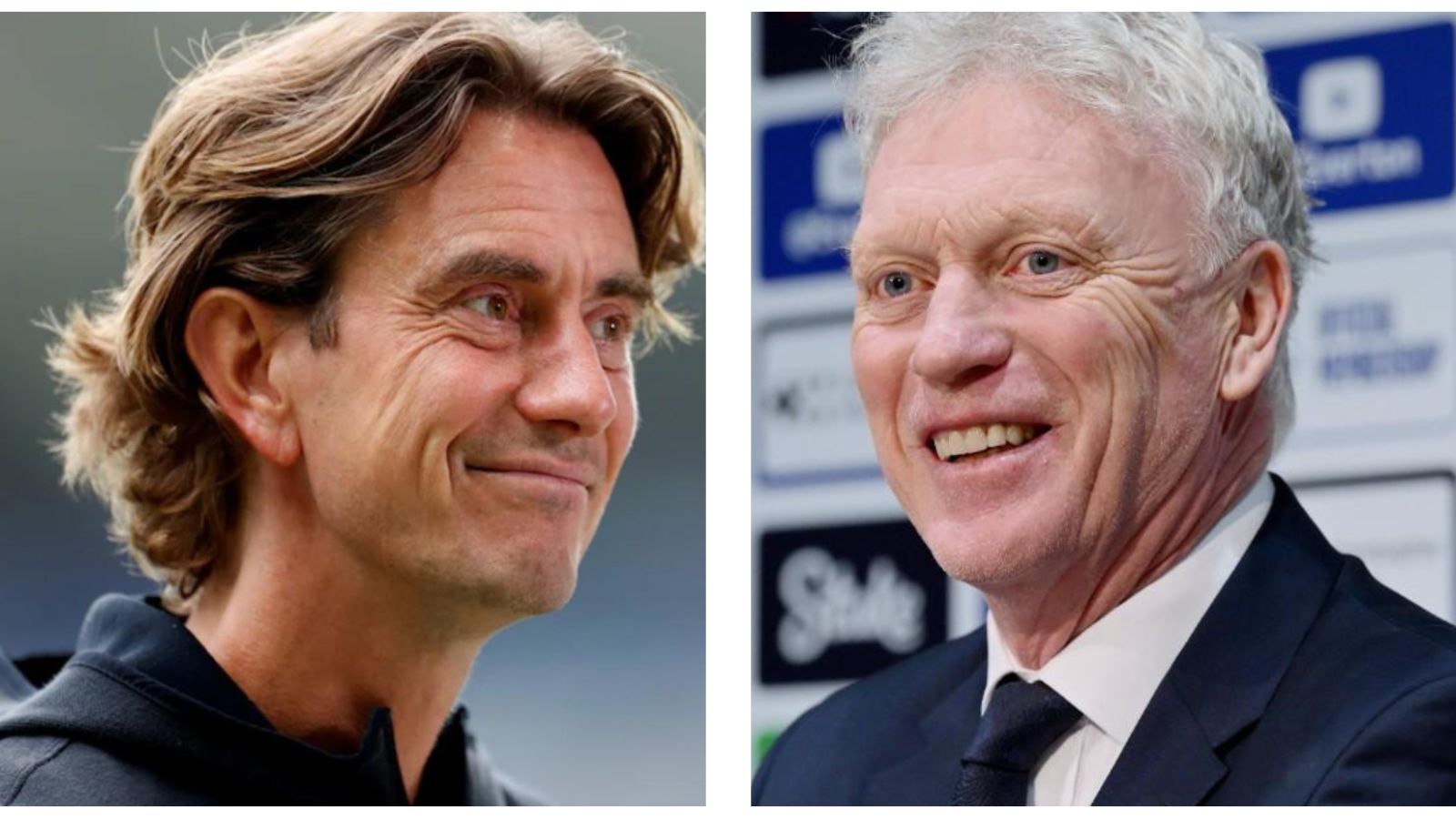 Thomas Frank, Brentford manager & David Moyes, Everton manager