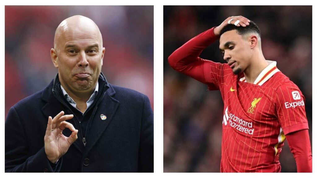 Liverpool boss Arne Slot and Trent Alexander-Arnold
