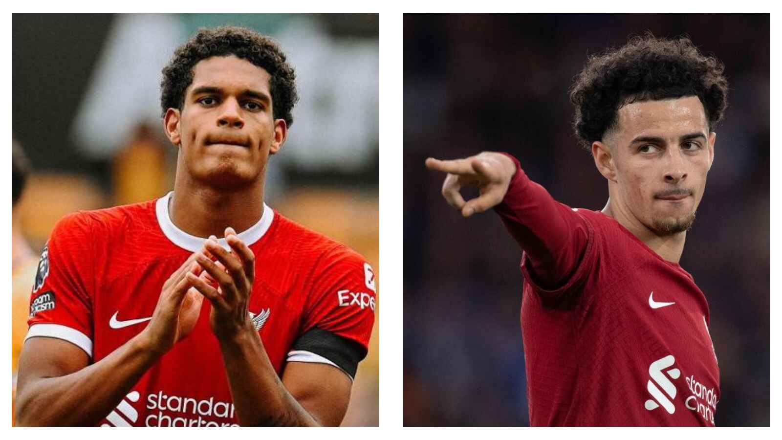 Liverpool defender Jarell Quansah and midfielder Curtis Jones