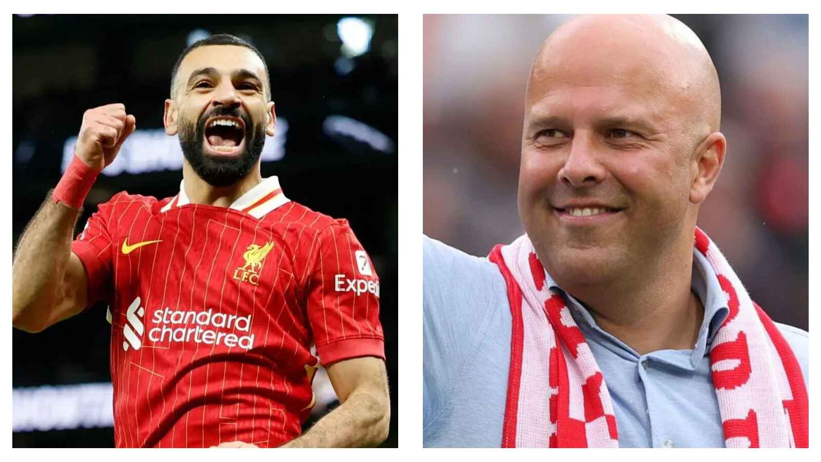 Liverpool's Mo Salah and Arne Slot