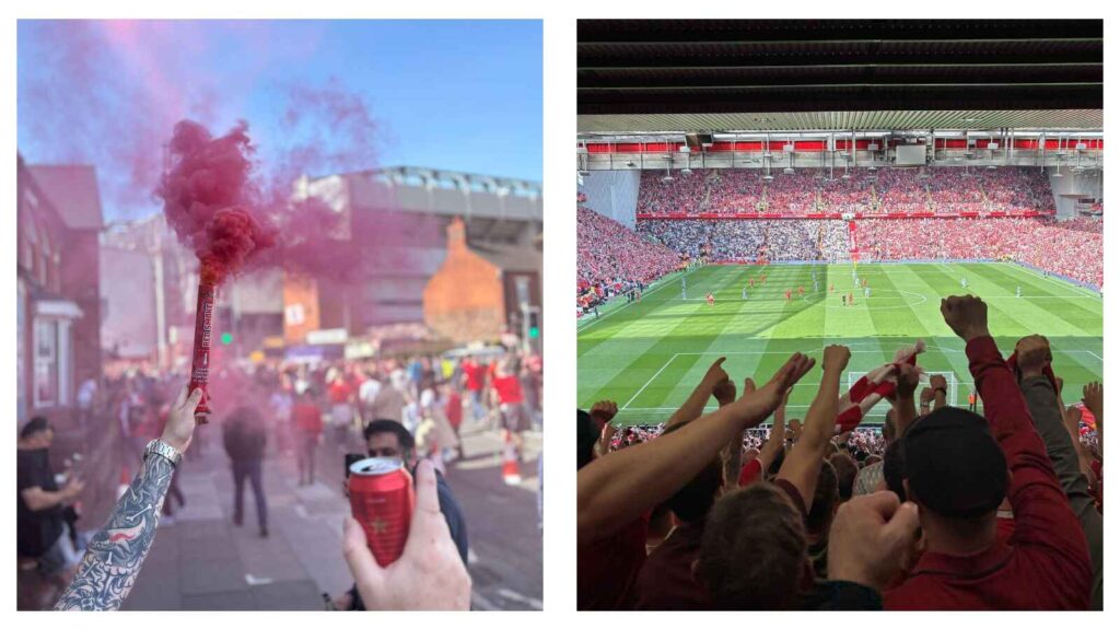 Liverpool fans celebrate winning Premier League