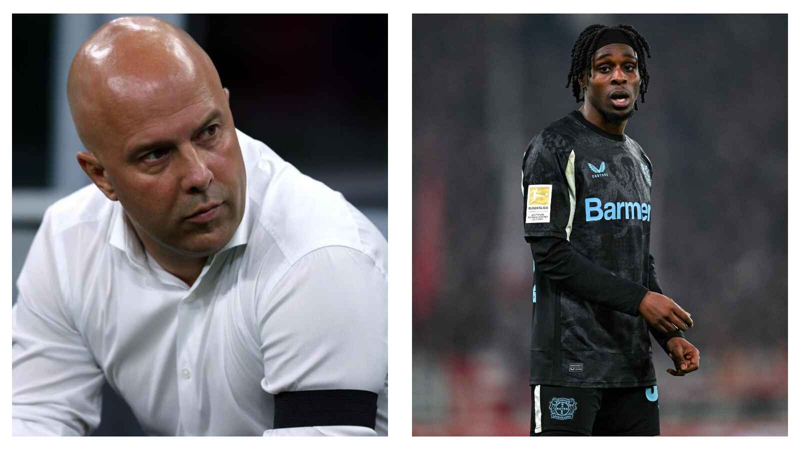 Arne Slot and Jeremie Frimpong