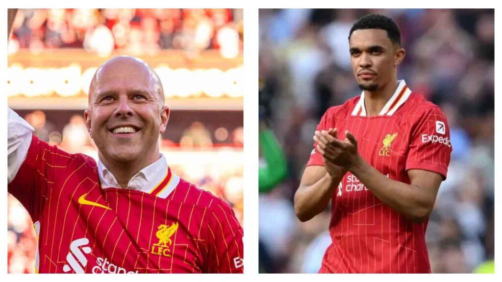Arne Slot and Trent Alexander-Arnold