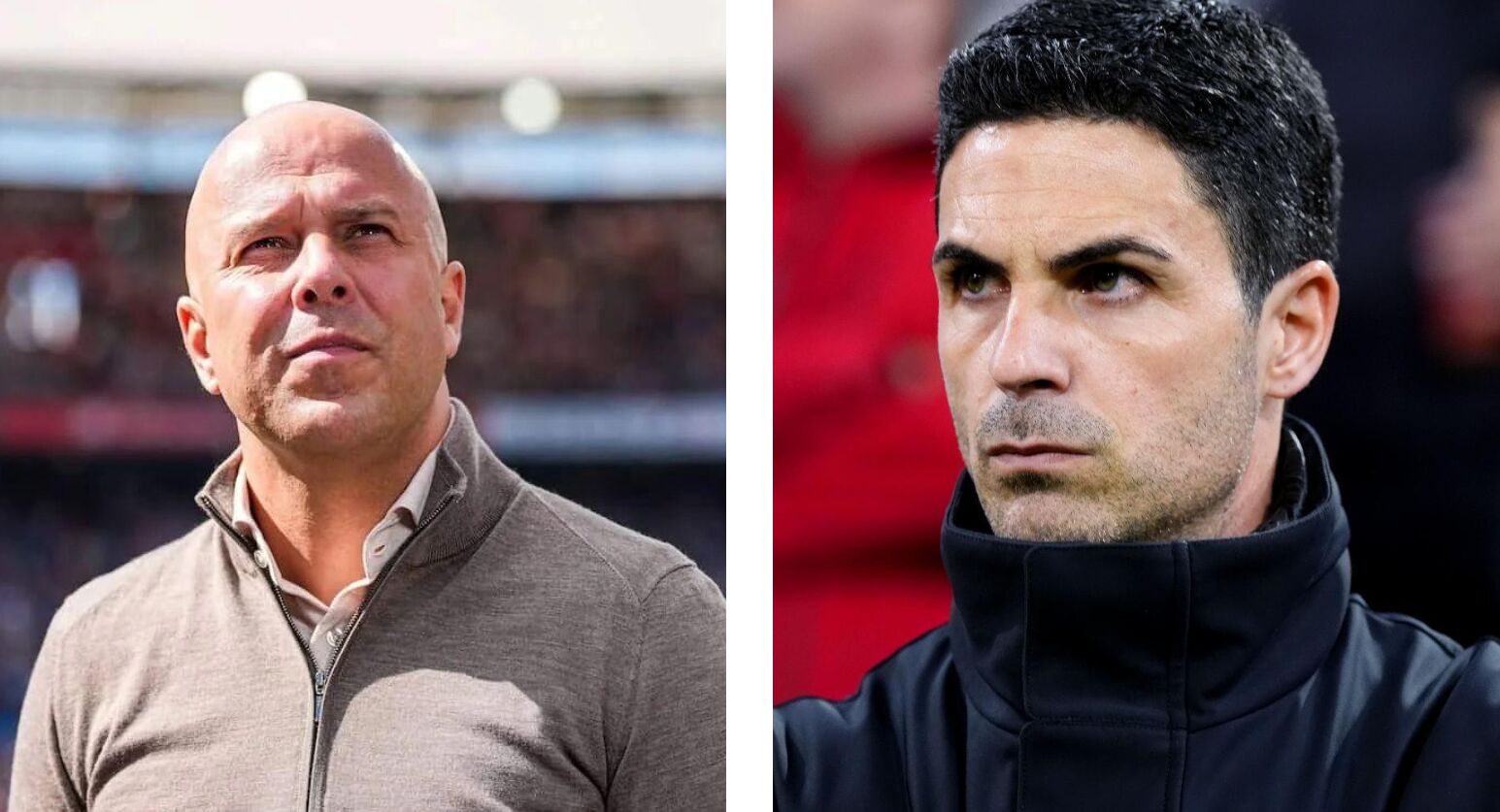 Arne Slot and Mikel Arteta