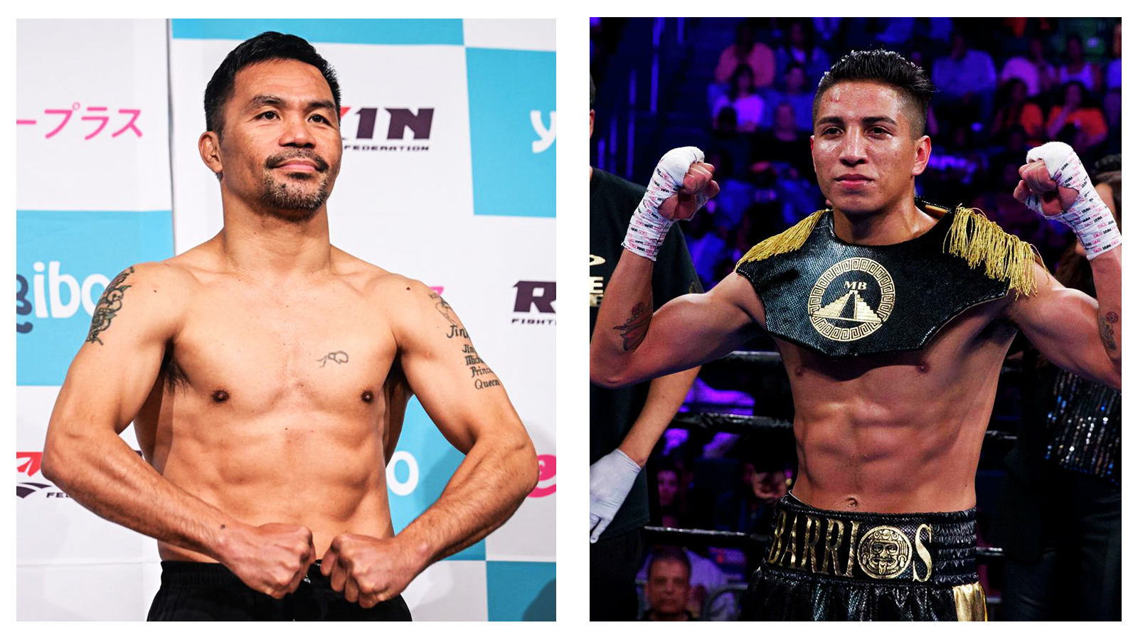 Boxers Manny Pacquiao and Mario Barrios