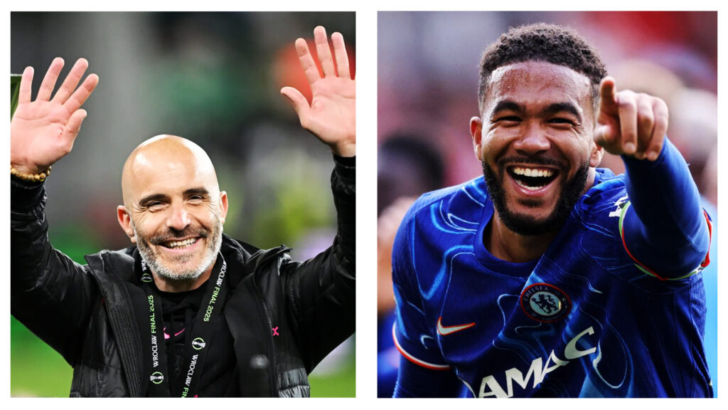 Chelsea manager Enzo Maresca and Chelsea captain Reece James