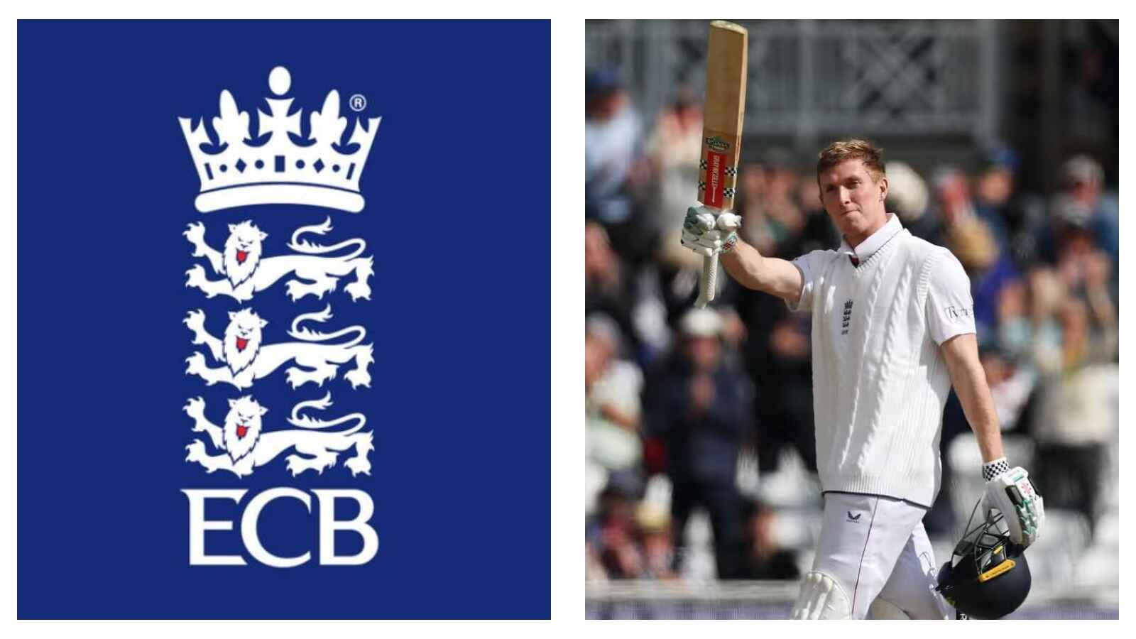 England Cricket Board crest & Zak Crawley