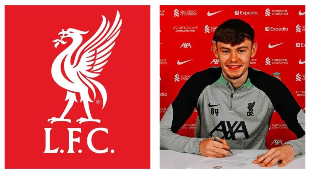 Liverpool FC crest & Conor Bradley