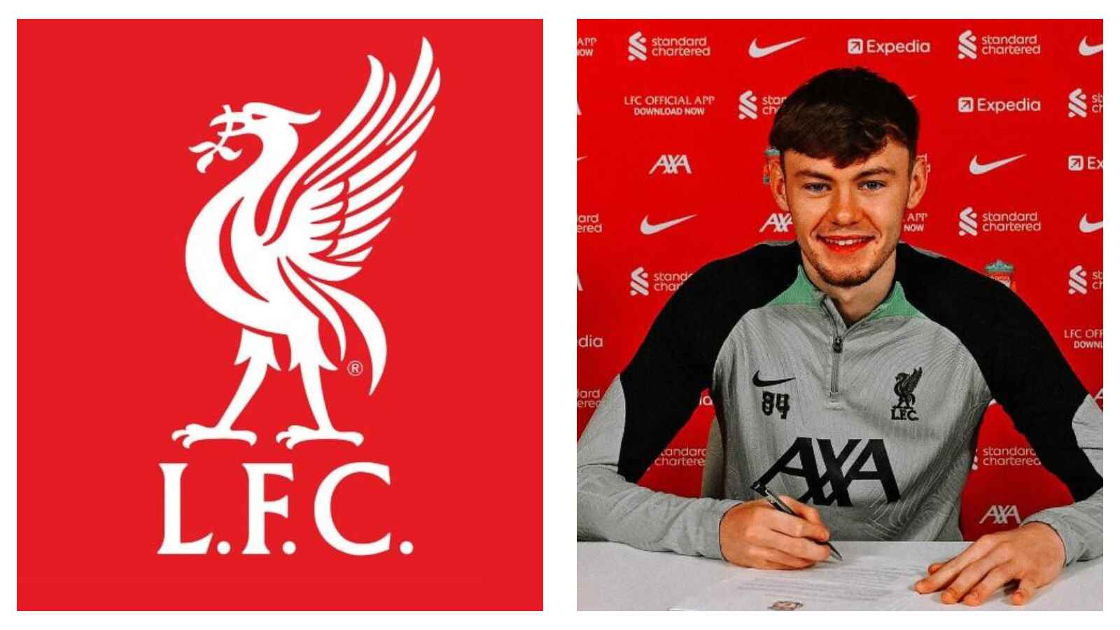 Liverpool FC crest & Conor Bradley