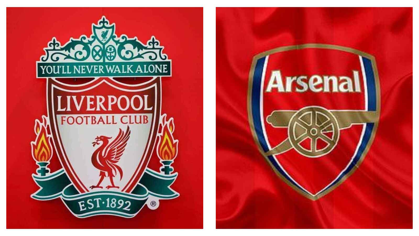 Liverpool and Arsenal club badges