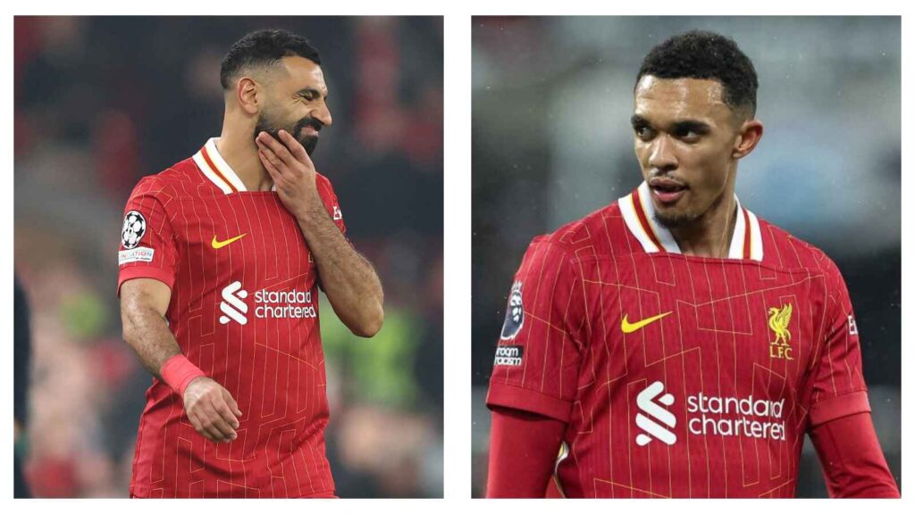 Mohamed Salah and Trent Alexander-Arnold.