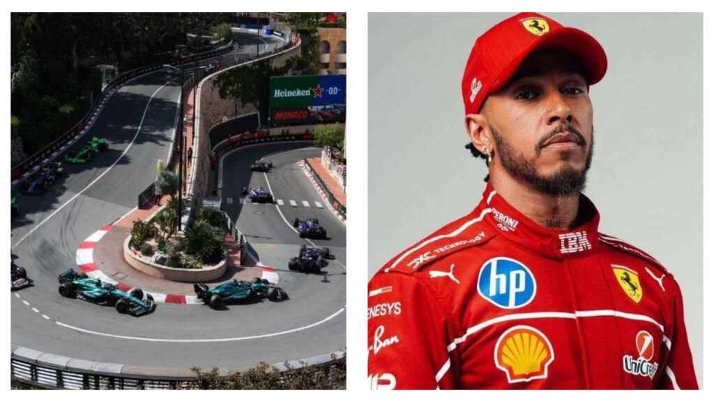 Monaco Grand Prix circuit & Lewis Hamilton, Ferrari