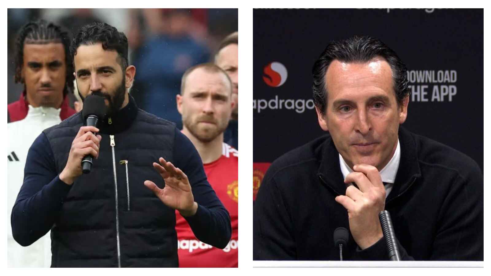 Ruben Amorim, Man Utd manager & Unai Emery, Aston Villa manager