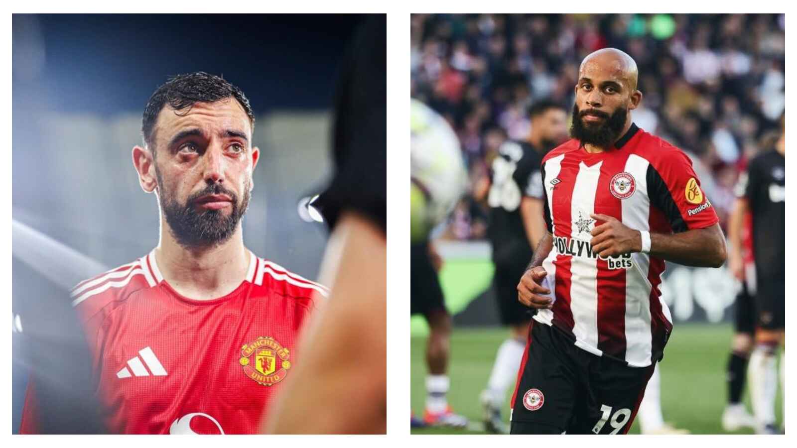 Bruno Fernandes, Man Utd & Bryan Mbeumo, Brentford