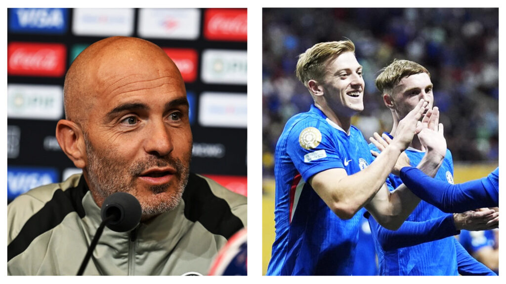 Enzo Maresca, Liam Delap and Cole Palmer - Club World Cup