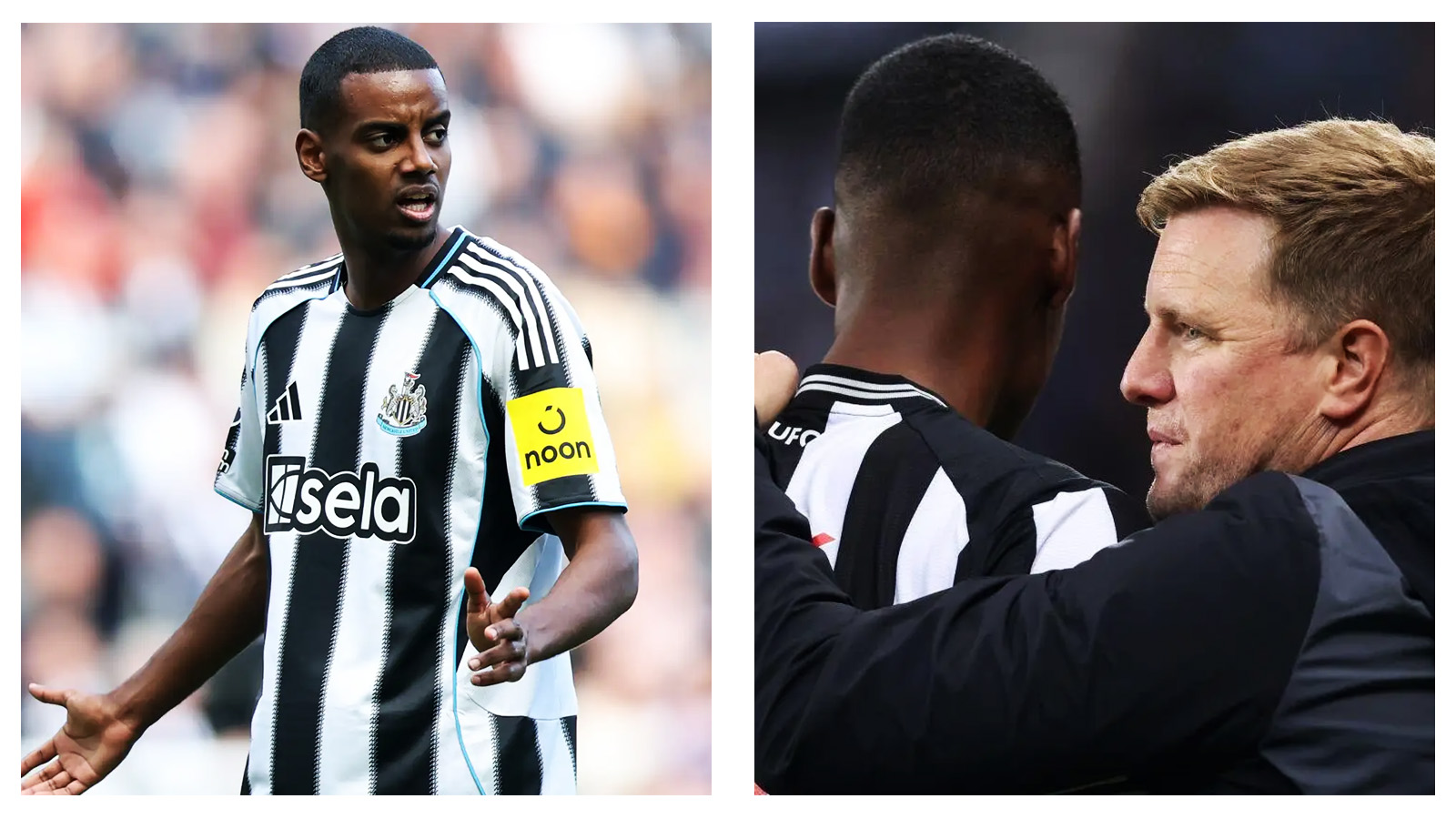 Alexander Isak and Eddie Howe