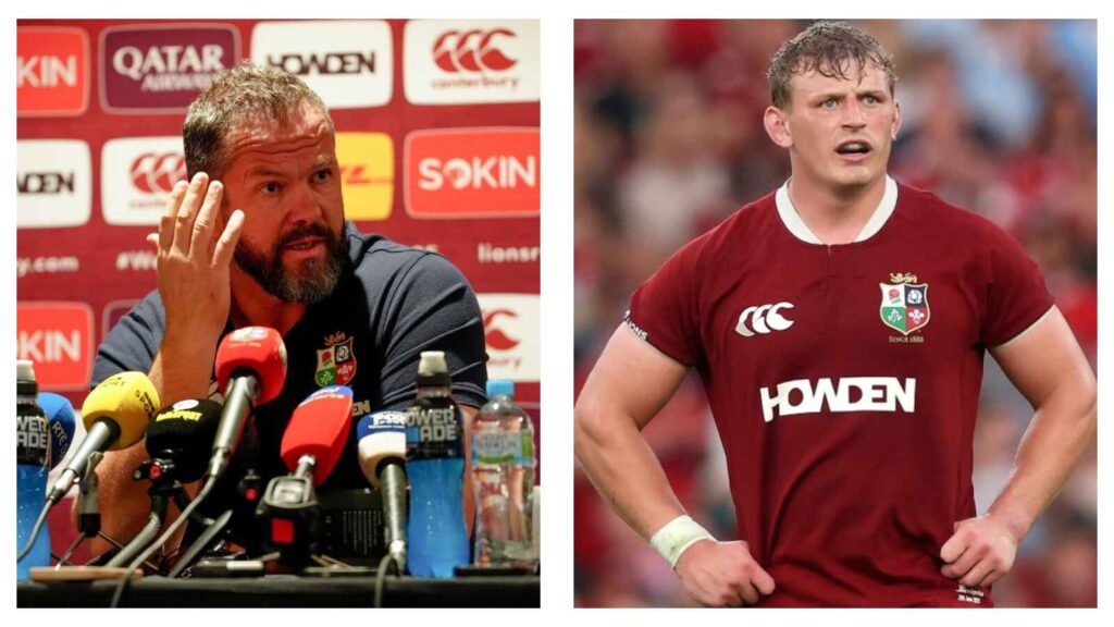 British & Irish Lions head coach Andy Farrell & Jac Morgan