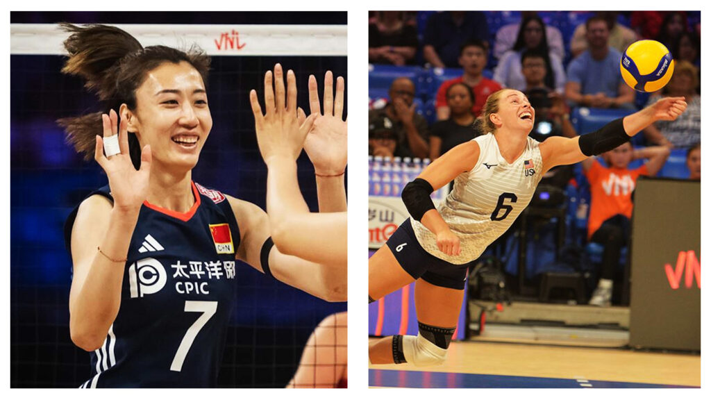 Chinese and American Women's VNA players