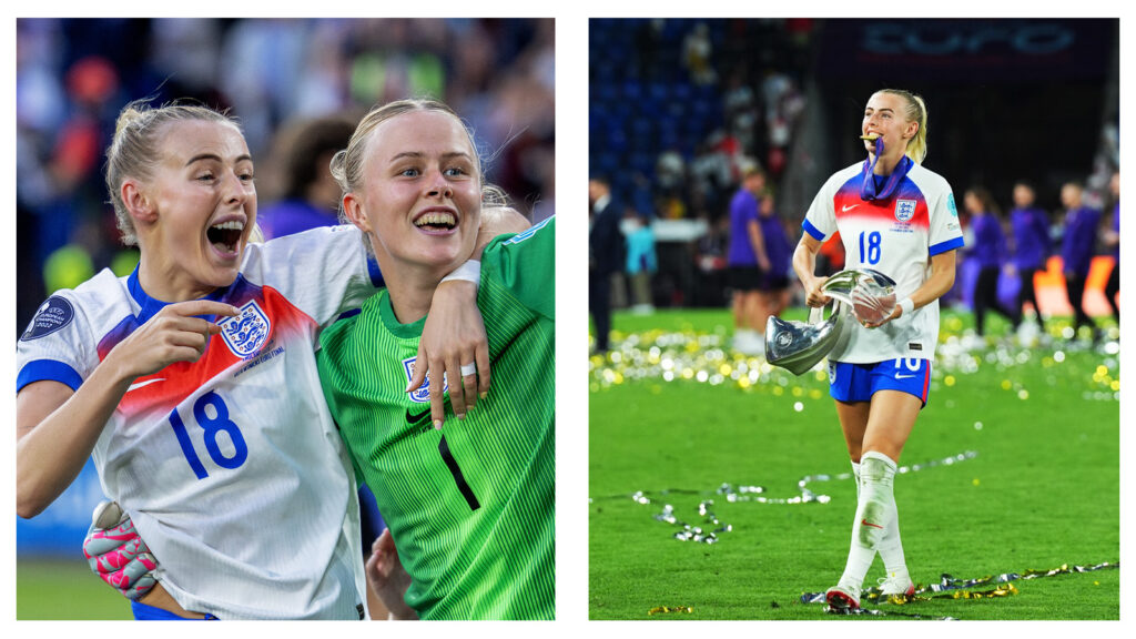 Chloe Kelly and Hannah Hampton - Women's Euro 2025 final winners