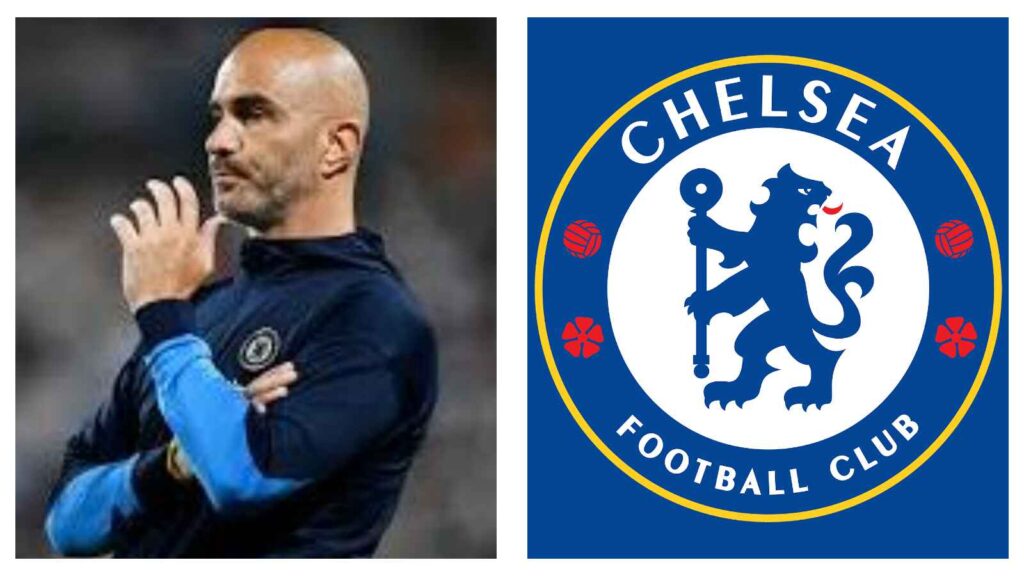 Enzo Maresca and Chelsea badge