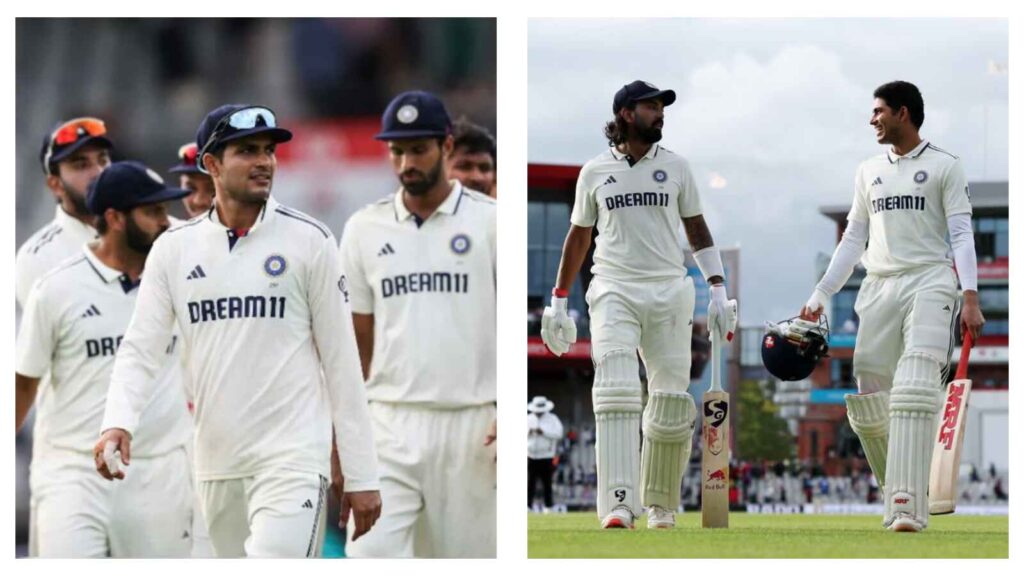 India captain Shubman Gill & Washington Sundar with Ravindra Jadeja