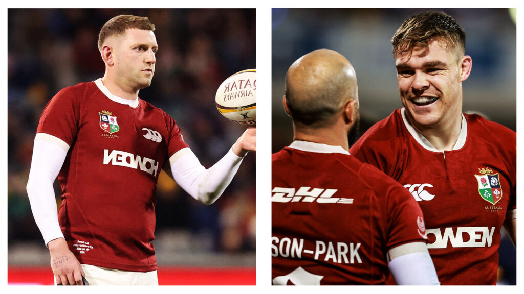 Lions backline players Finn Russell, Jamison Gibson-Park, and Garry Ringrose