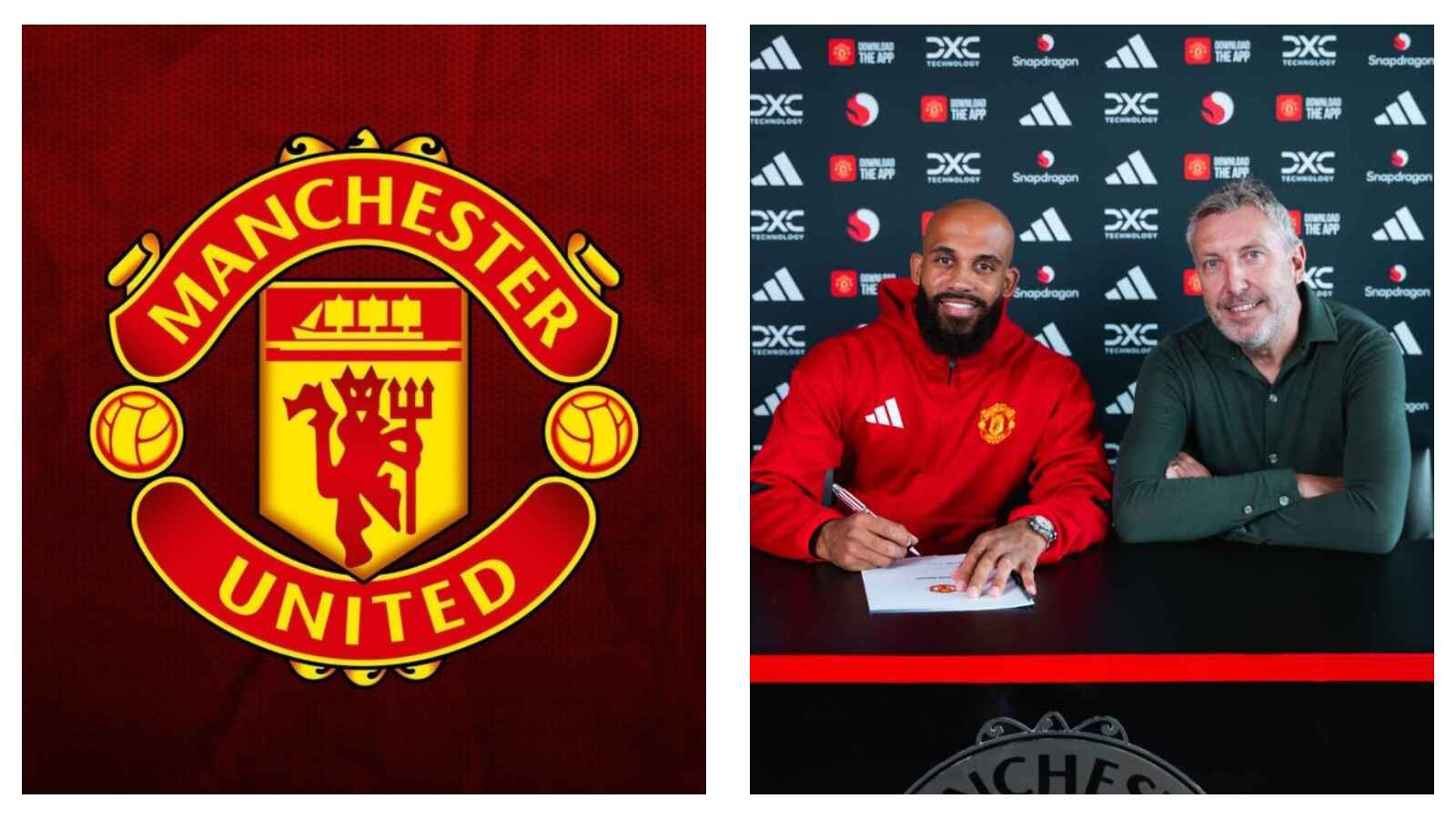 Manchester United crest & Bryan Mbeumo