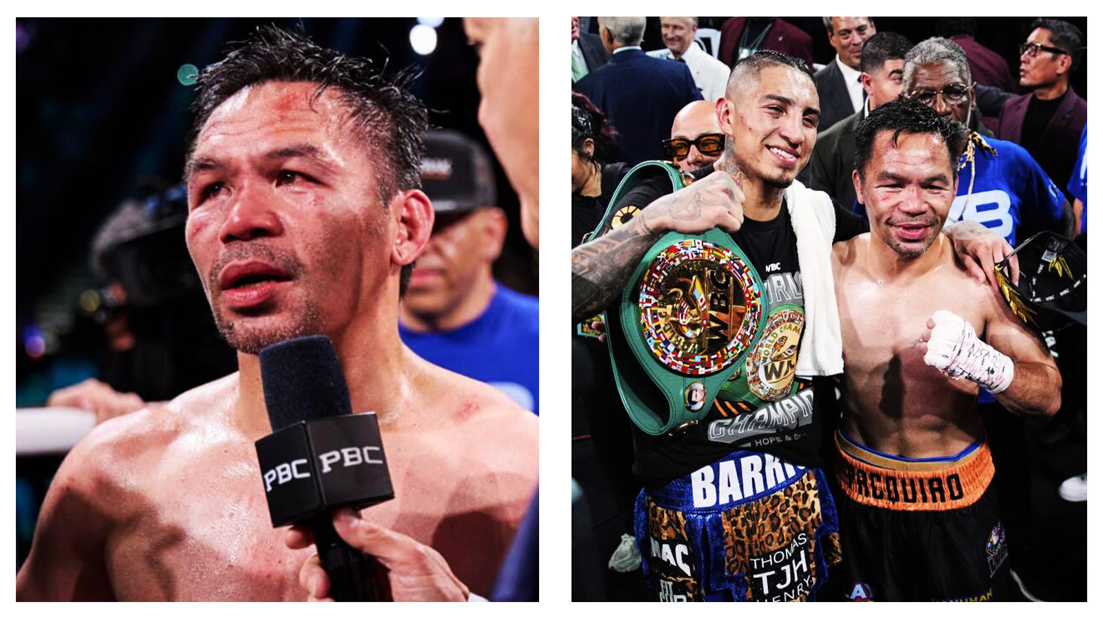 Manny Pacquiao and Mario Barrios post fight