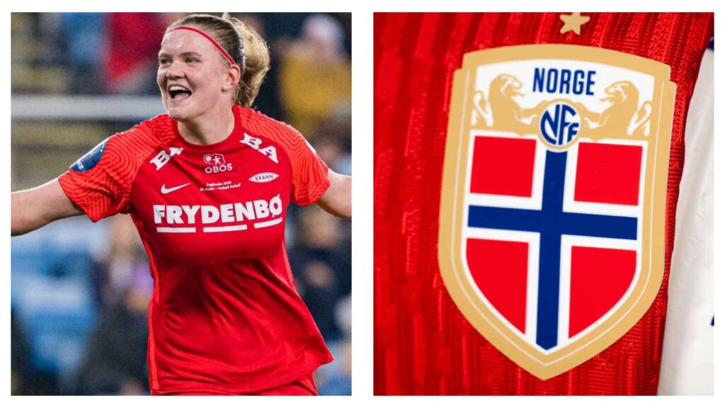 Signe Gaupset and Norway women's team badge