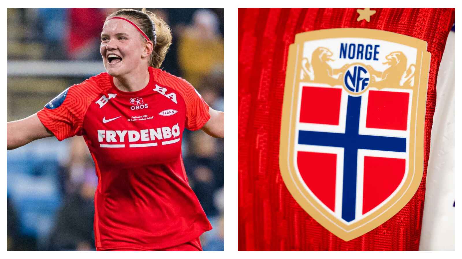 Signe Gaupset and Norway women's team badge