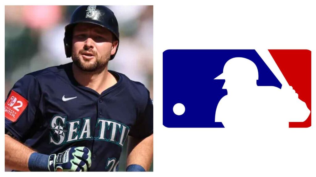 Cal Raleigh and MLB logo