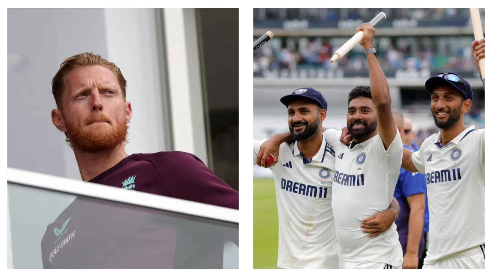 England captain Ben Stokes & India bowler Mohammed Siraj