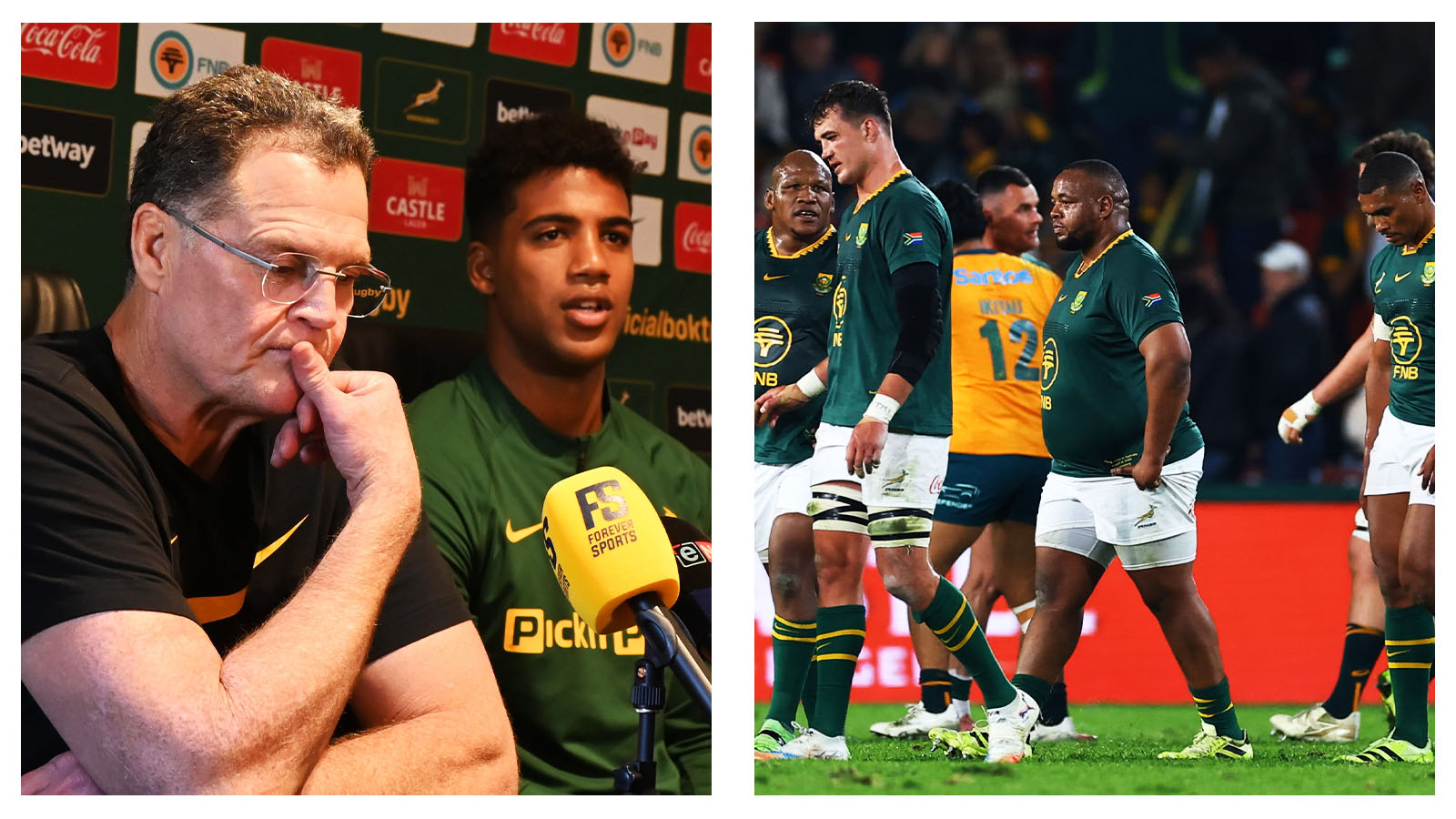 Rassie Erasmus and Canan Moodie - Springboks bench vs Australia first Test