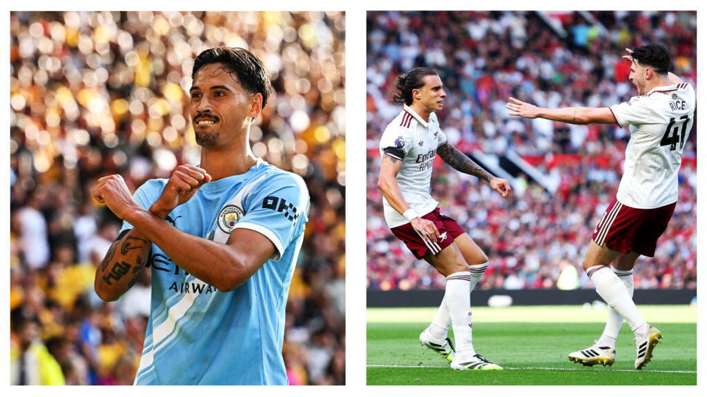 Tijjani Reijnders - Riccardo Calafiori and Declan Rice