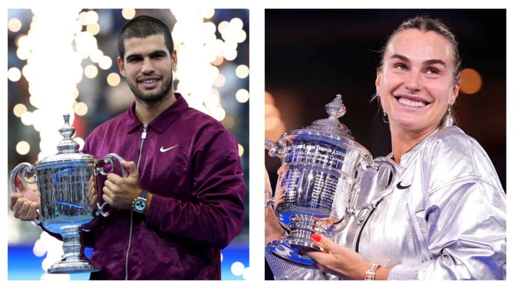 2025 US Open champions Carlos Alcaraz & Aryna Sabalenka