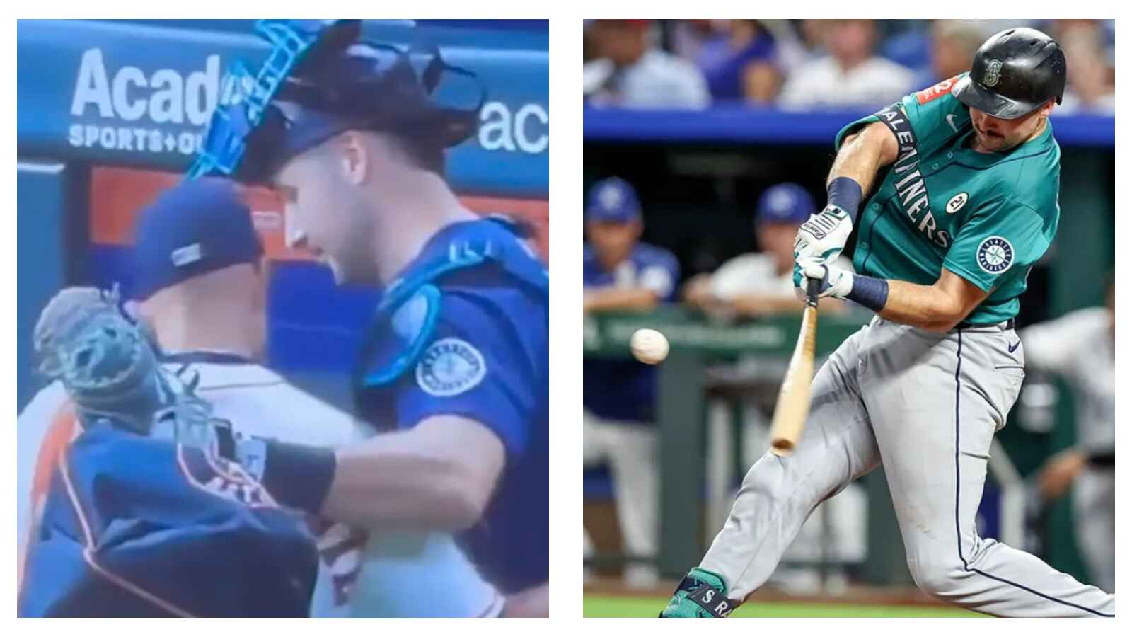 Houston Astros' Javier Bracamonte & Seattle Mariners' Cal Raleigh