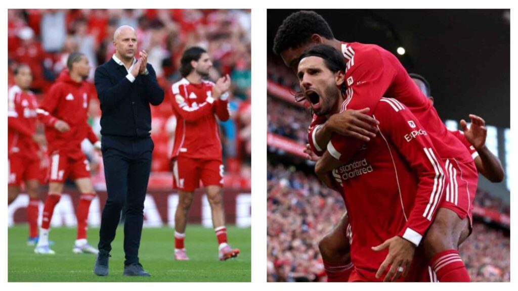 Liverpool manager Arne Slot & Dominik Szoboszlai