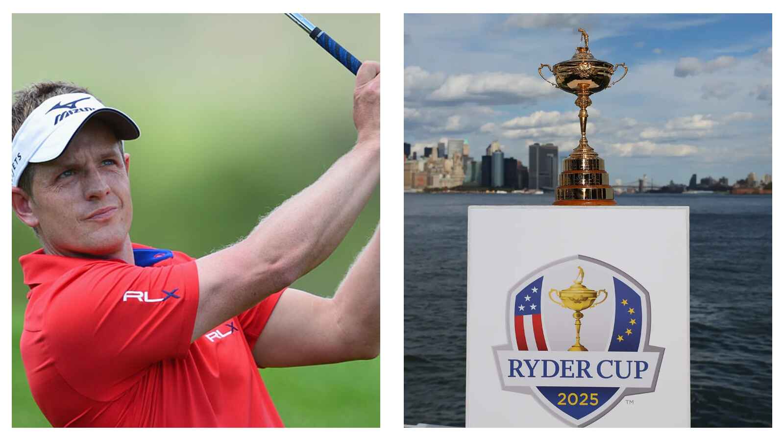 Luke Donald and Ryder Cup 2025 trophy