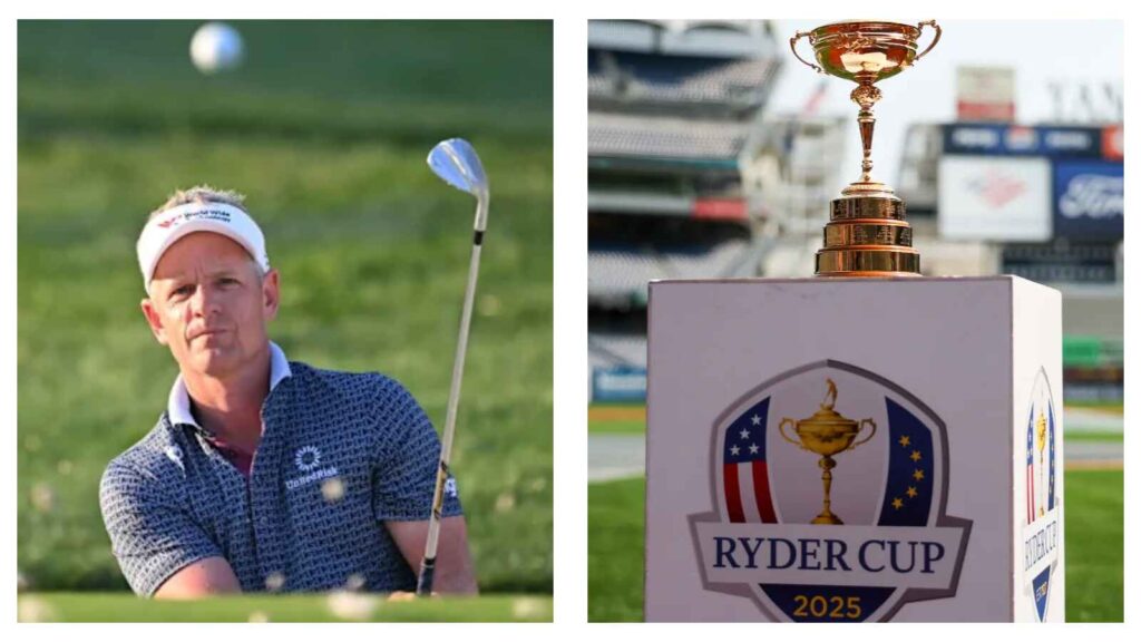 Luke Donald and Ryder Cup trophy