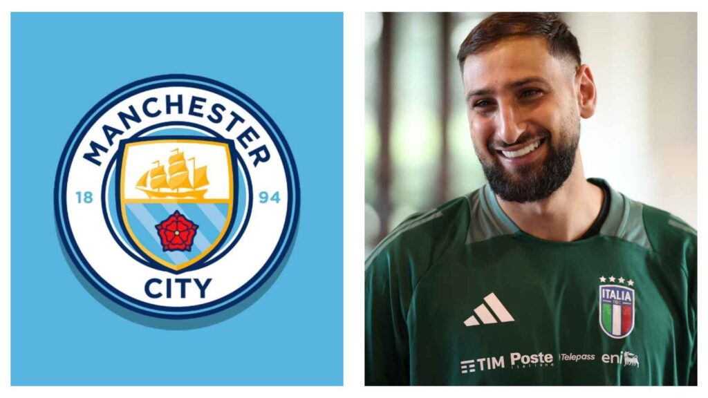 Manchester City FC crest & Gianluigi Donnarumma