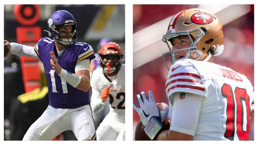 Minnesota Vikings' Carson Wentz & San Francisco 49ers' Mac Jones