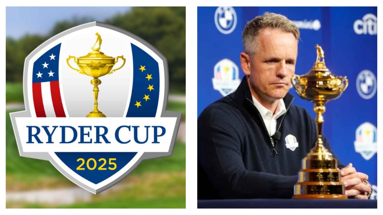 Ryder Cup logo & Europe captain Luke Donald