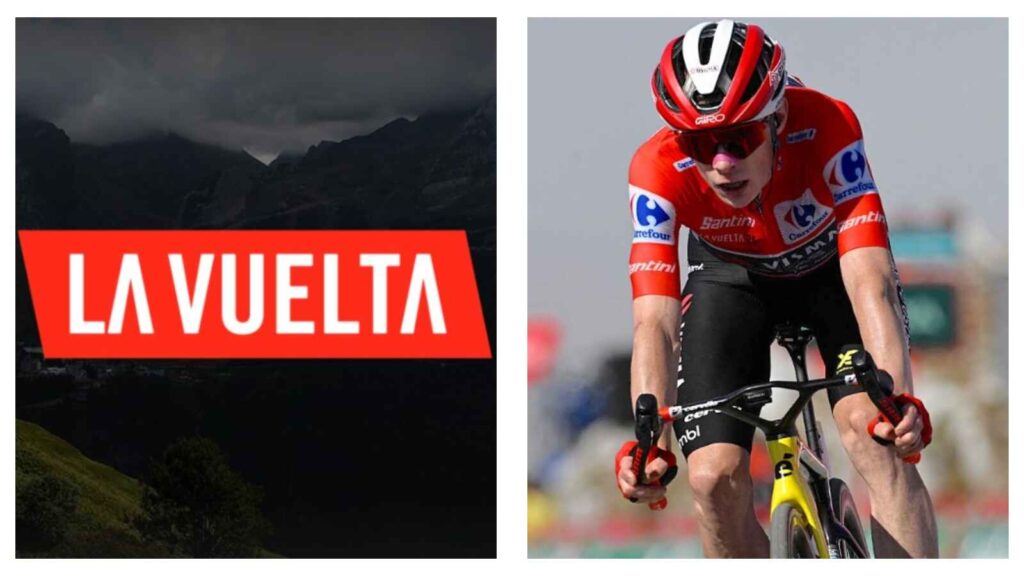 Vuelta a Espana logo & Visma-Lease a Bike's Jonas Vingegaard