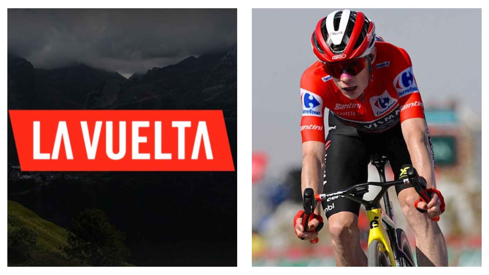 Vuelta a Espana logo & Visma-Lease a Bike's Jonas Vingegaard
