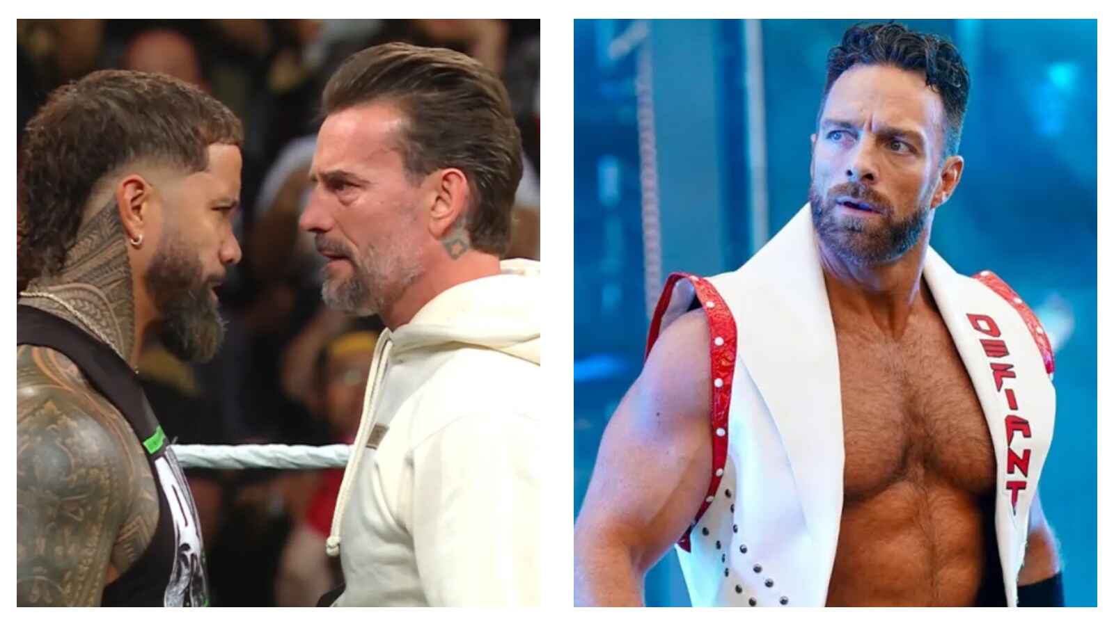 CM Punk, Jey Uso, and LA Knight