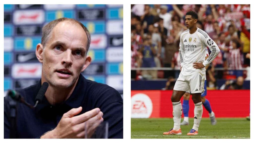 England's Thomas Tuchel & Real Madrid's Jude Bellingham