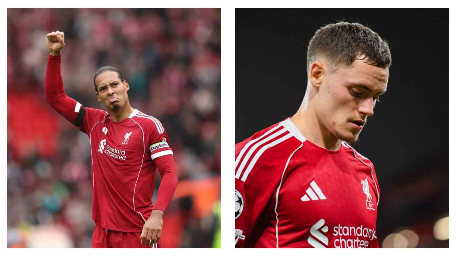 Liverpool's Virgil van Dijk & Florian Wirtz