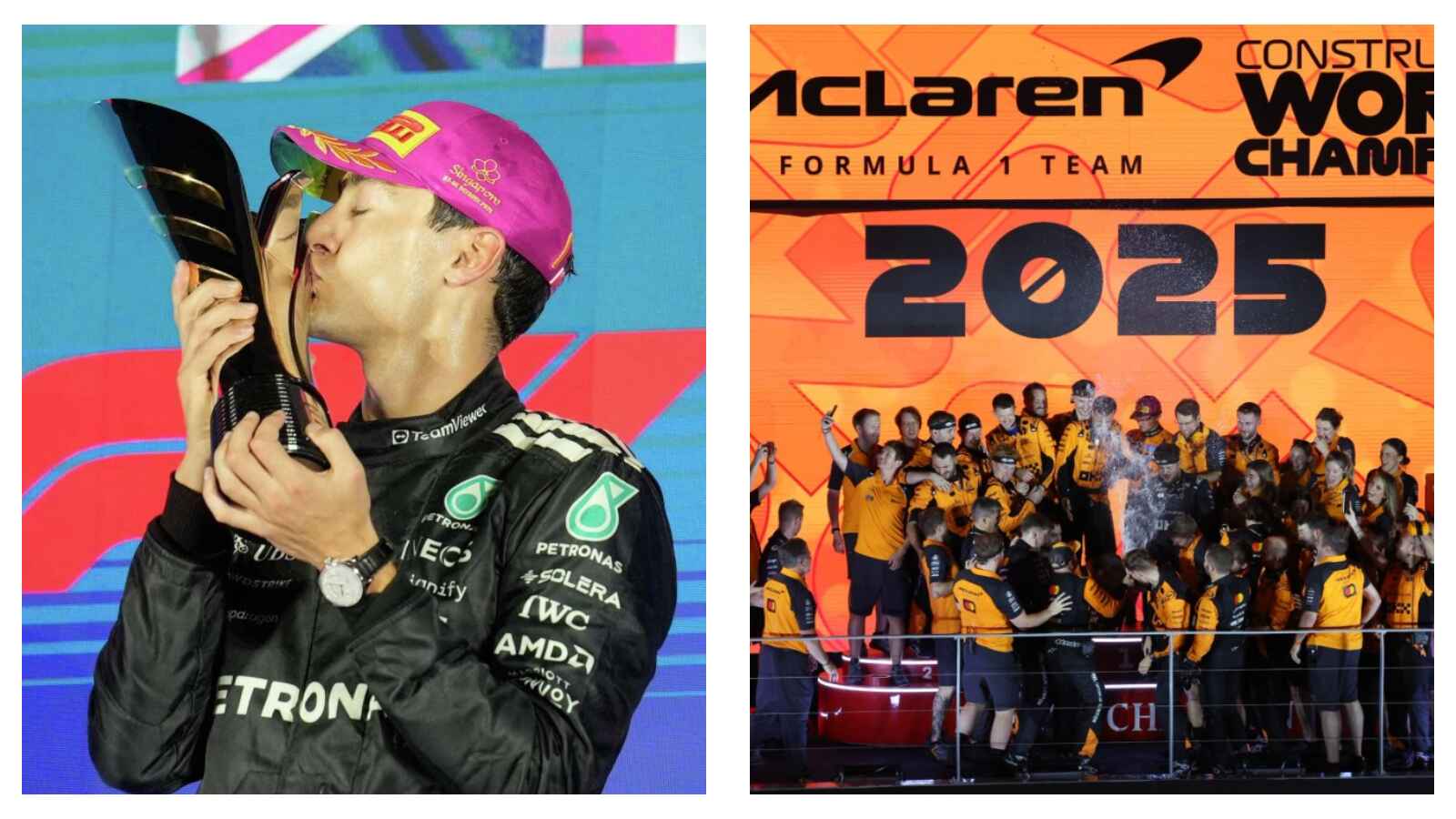 Mercedes' George Russell & McLaren team