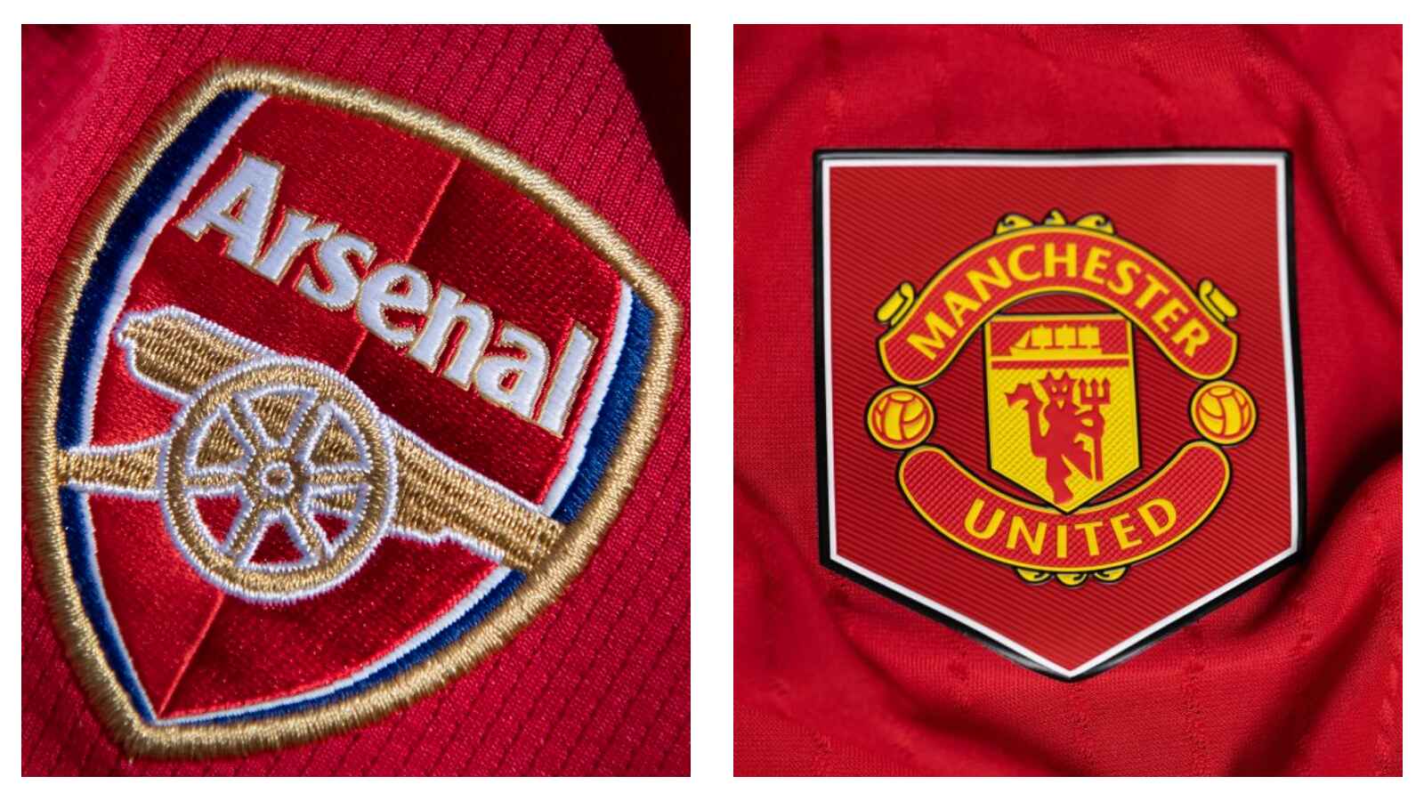 Arsenal v Man Utd club crests